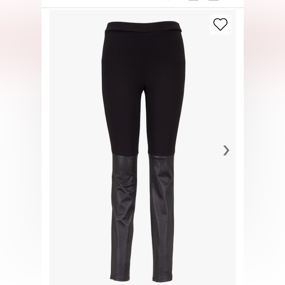 Vince mixed media lamb leather black leggings
